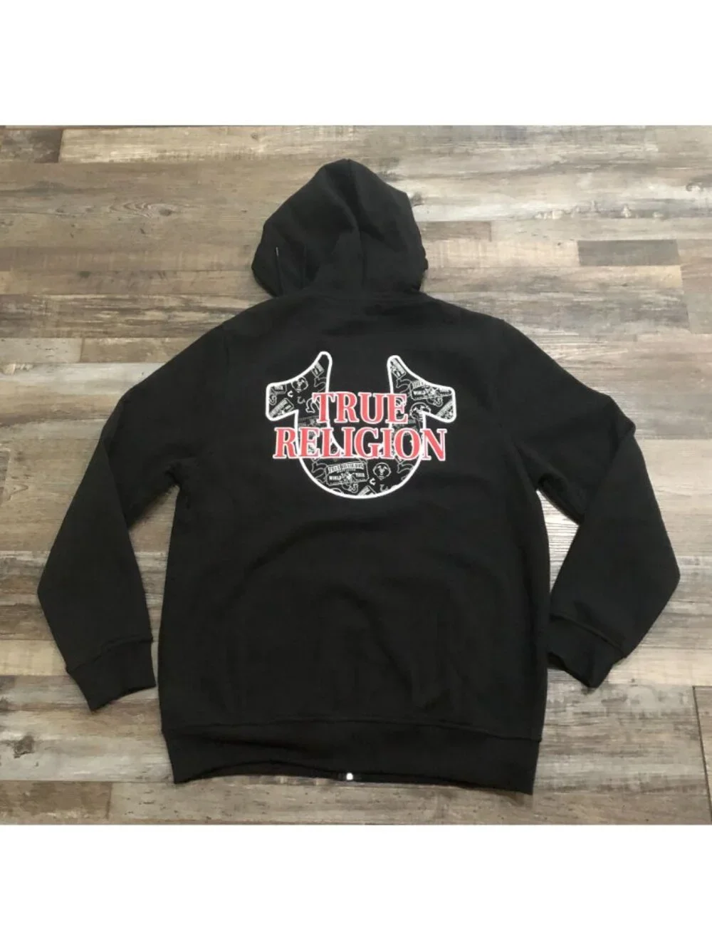 True Religion Mens XL Black Full Zip Hoodie Jacket New with $124 Tags